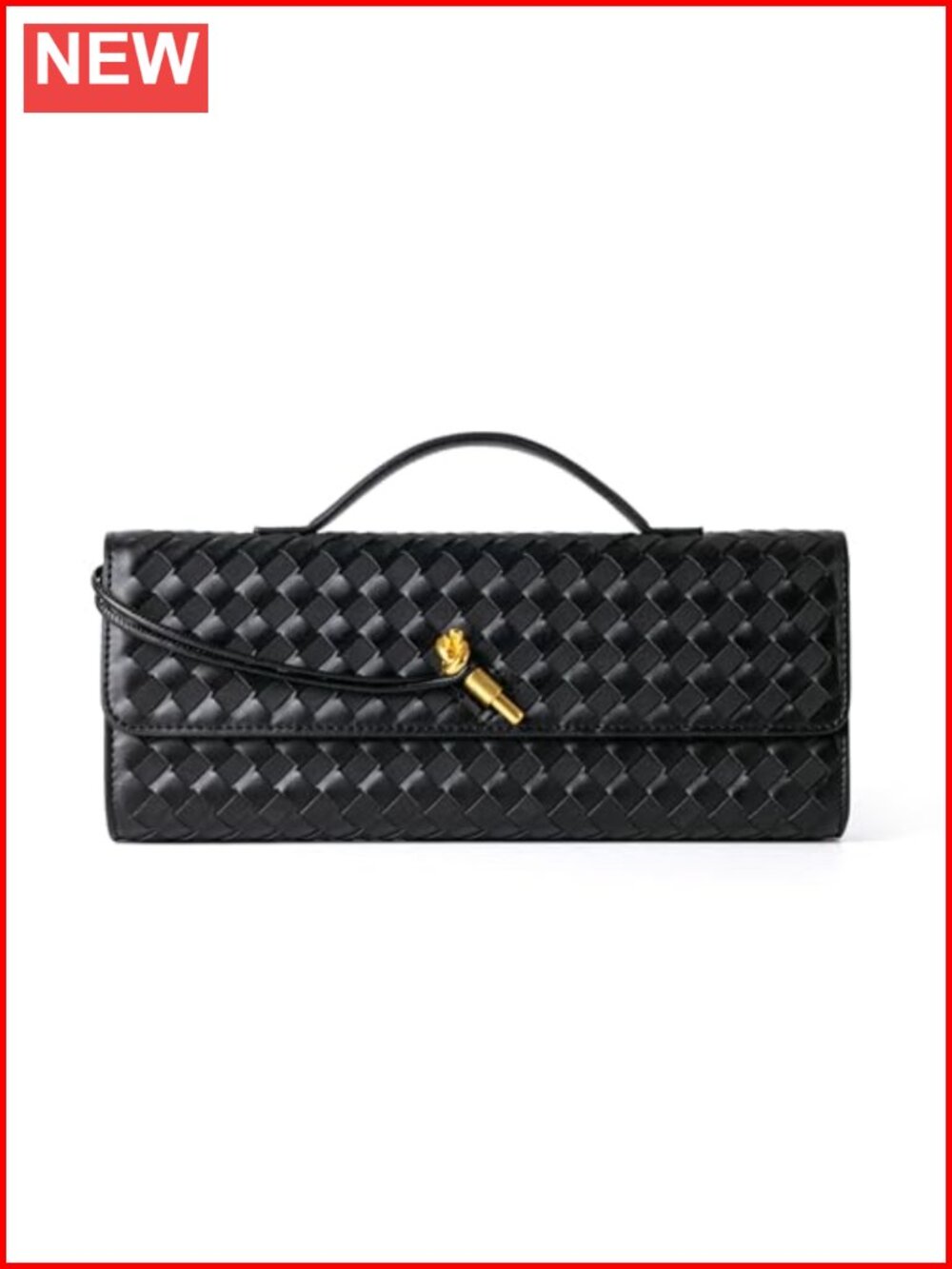 Woven Vegan Leather Suede Evening Clutch Crossbody Bag with Knot Closure